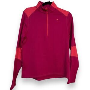 Champion Powertrain Sweatshirt Womens M Pink Thumb Holes Athleisure Athletic Top